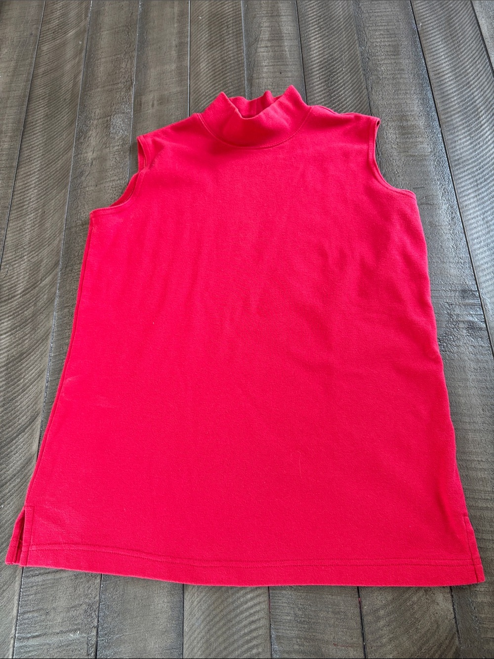 Southern Lady Sleeveless Mock Neck Tank in Bright Pink